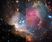 Hubble and Webb's views of NGC 602