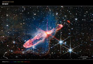 Herbig-Haro 46/47 (NIRCam image - annotated)