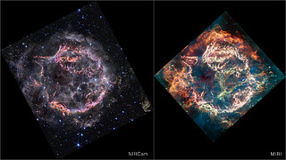 Cas A (NIRCam and MIRI Comparison)